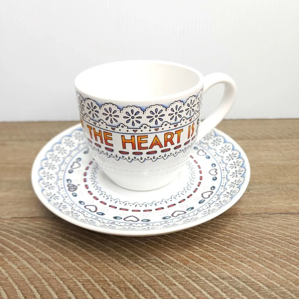 Mary Engelbreit Andrews McMeel Time For Tea Home is Where the Heart Cup & Saucer